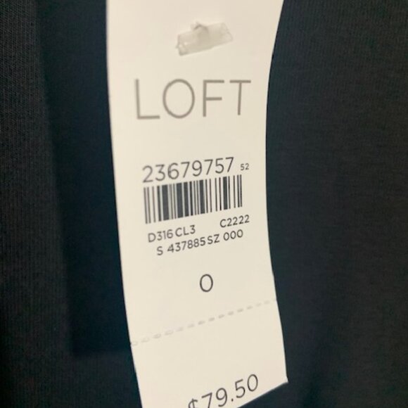 NWT LOFT Black Cold-Shoulder Classic Women's Dress - Size 0 - Picture 5 of 6